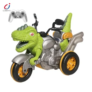 Chengji Rechargeable 2.4g Remote Control Bike Rc Motorcycles Electric Spray Sound Light Stunt Dinosaur Rc Motorcycle Toy