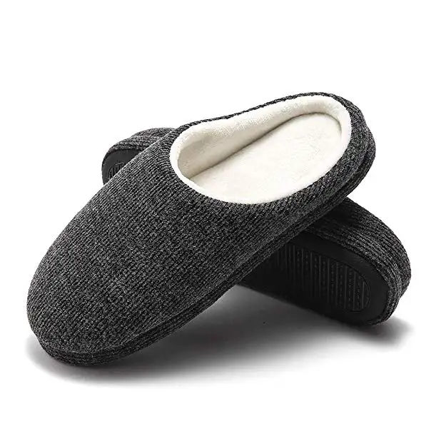 Slippers Mens Indoor Shoes with Fleece Linning Gents Slip On Mules 