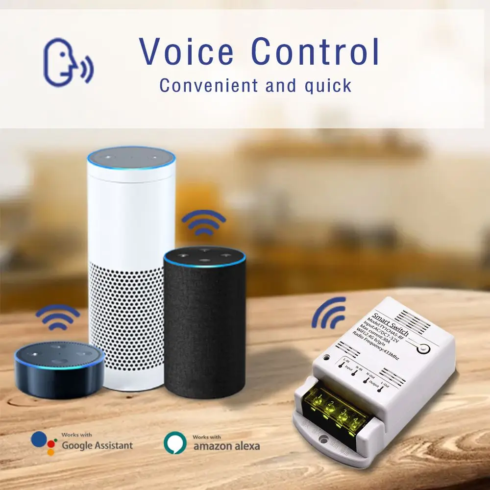 Tuya 220V 30A Smart Wireless Remote Control Switch for Alexa Smart