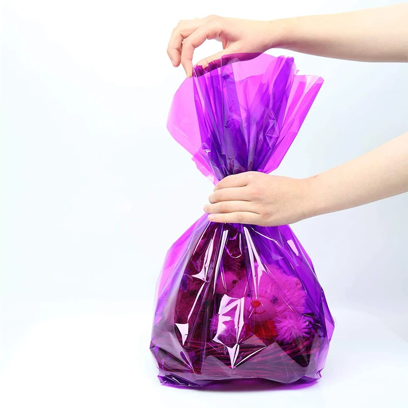 Carta da imballaggio in cellophane in plastica trasparente per caramelle e biscotti cesti regalo all'ingrosso