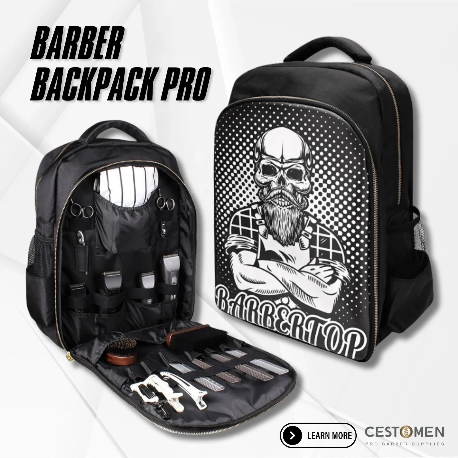Professional Barber Travel Portable Haircut Tool Clipper Supplies Organizer Storage Barber Bag Backpack