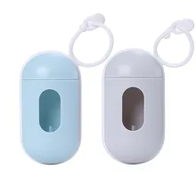 New Pill Shape Pet Dog Poop Bag Dispenser Waste Garbage Bags Carrier with 1 Roll Cat Dog Waste Poop Bag Dispenser