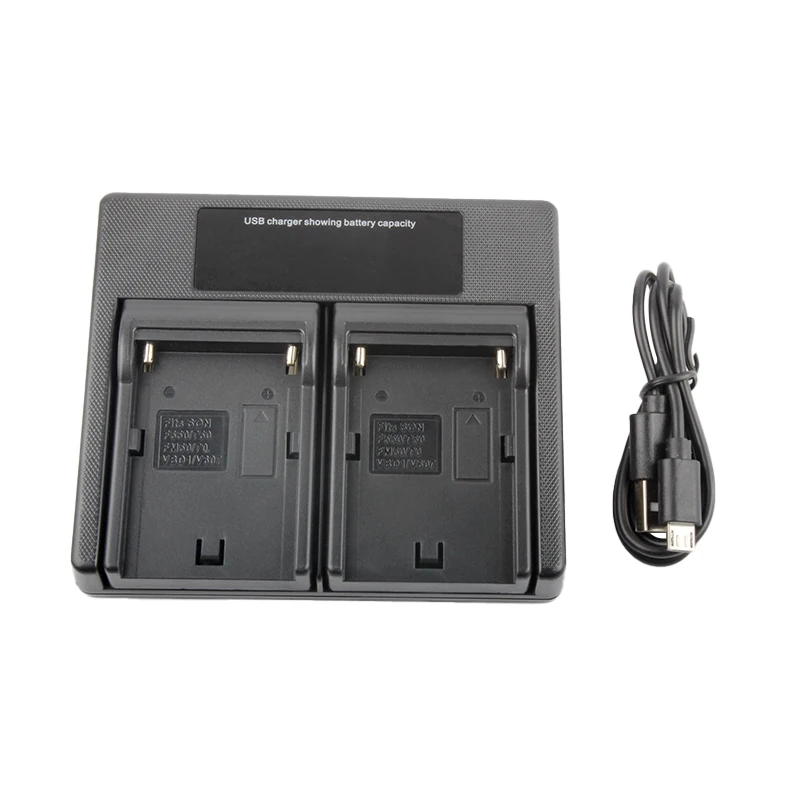 RingTeam NP-F750 Dual Charger with LCD Light NPF750 Battery Charger for F550 F750 FM50 FM70 VBD1 V607 Battery Model