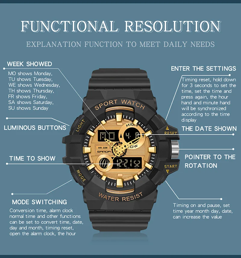 Sanda Trendy Sports Watch