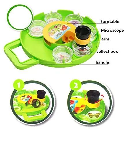 Attrape-Mouches Et Insectes Pour Enfants - Longue Poignée 28cm, Fenêtre D'Observation Grossissante 5x - Outil D'Exploration Nature Inoffensif - 5