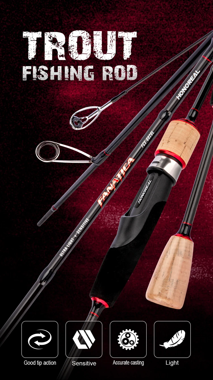 HONOREAL Fishing Rods Graphite Lightweight Ultra