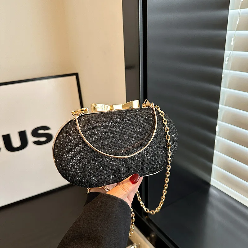 Niche High-End Luxury Portable Crossbody Hand-Held Messenger Chain Mini Polyester Lined Evening Bag Women's Red Fashionable
