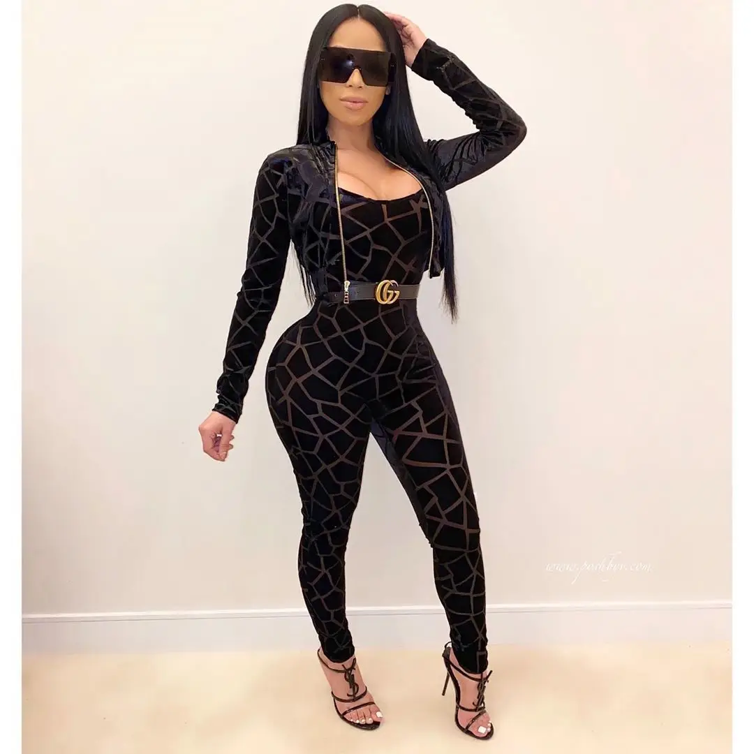 2021 Wholesale Sexy Jumpsuit Casual Long Sleeve Outfits Women Two Piece Set Clothing Women Clothes Pant Sets 2piece women outfit