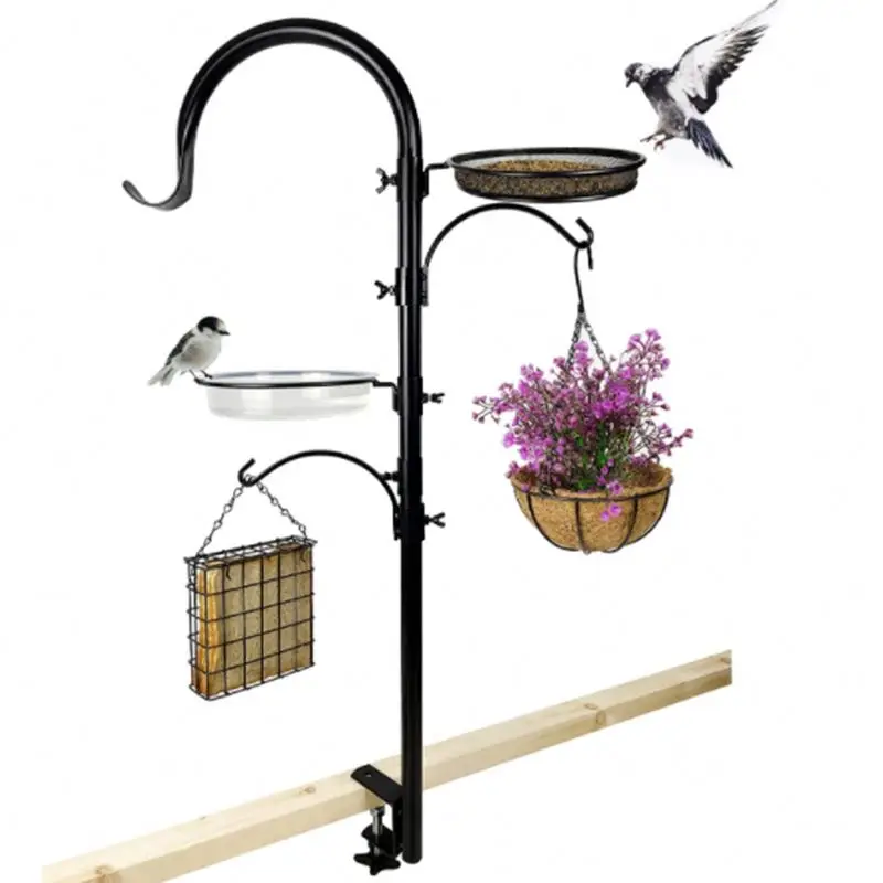 Kit Gancio Per Mangiatoia Uccelli Pole Deck - Supporto Multifunzione Per Esterni Con Più Ganci - Attira Uccelli Selvatici