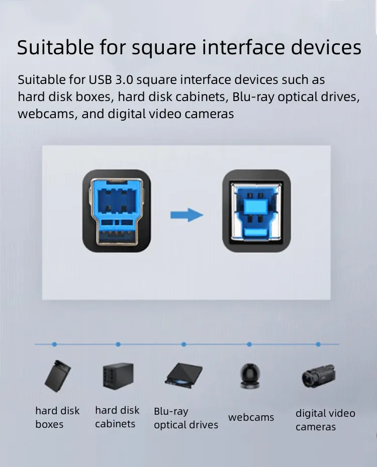 Type-c to USB MINI 3.0 Printer Data Cable Laptop Connected to Hard Disk Box Printer,scanner,fax,integrated Machine,etc