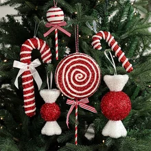 Hot selling Christmas pendant candy shape cane shape foam pendant for home decor Christmas tree living room decor