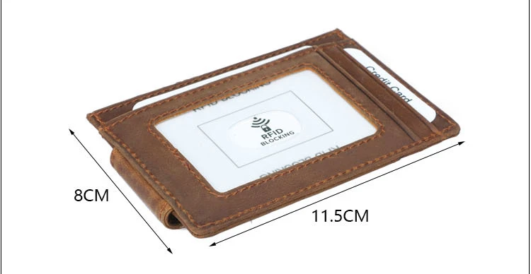 Custom Logo Vintage Cow Genuine Leather Wallet - RFID Blocking