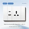 Enchufe multifuncional+USB+Tipo-C