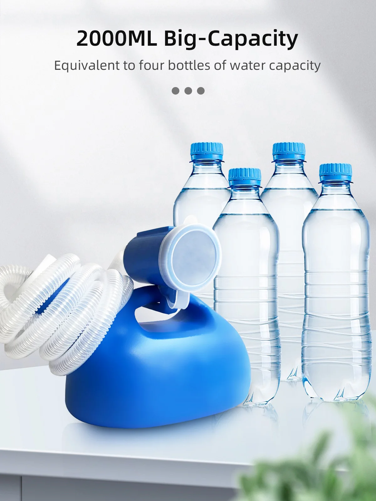 Wholesale Male Portable PE Urinal Pee Bottles Home Use with Lid Chambe - product detail 1