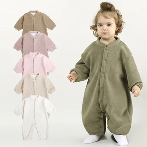 Design Your Own Brand Autumn Winter Children Long Sleeves Warm Unisex Teddy Velvet Newborn Baby Rompers