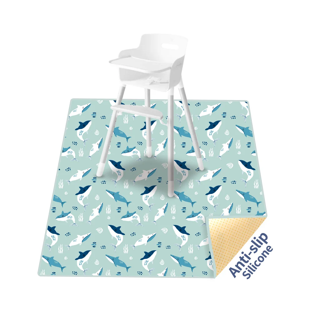 Custom Baby Splat Mat for Under High Chair Washable Waterproof Mat
