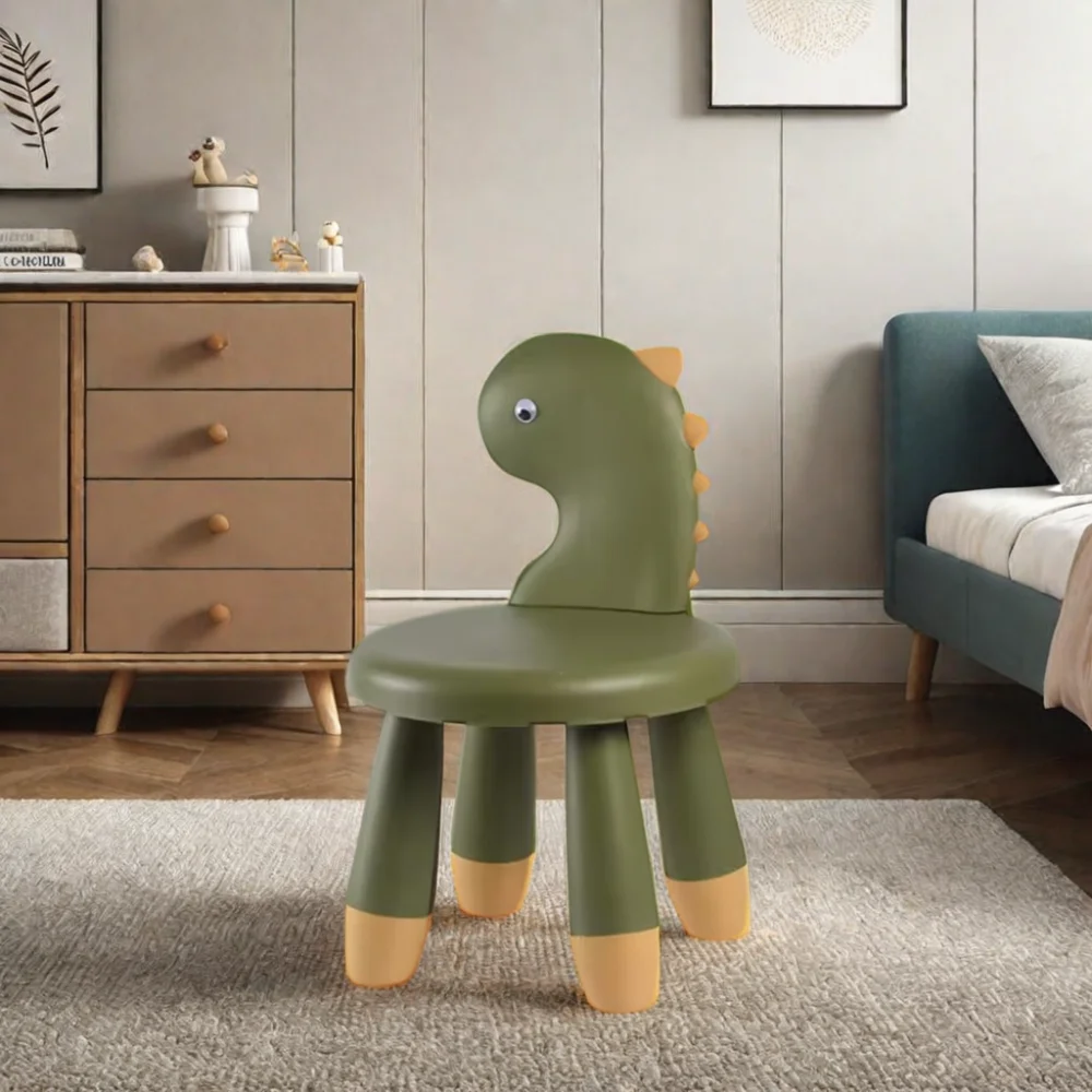 EMA Modern Cheap Dinosaur Backrest Feeding Chair Thickened Cartoon Plastic Children's Stool