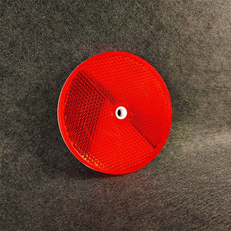 80mm Round Plastic Reflector With A Screw Hole Red/amber/white Highway