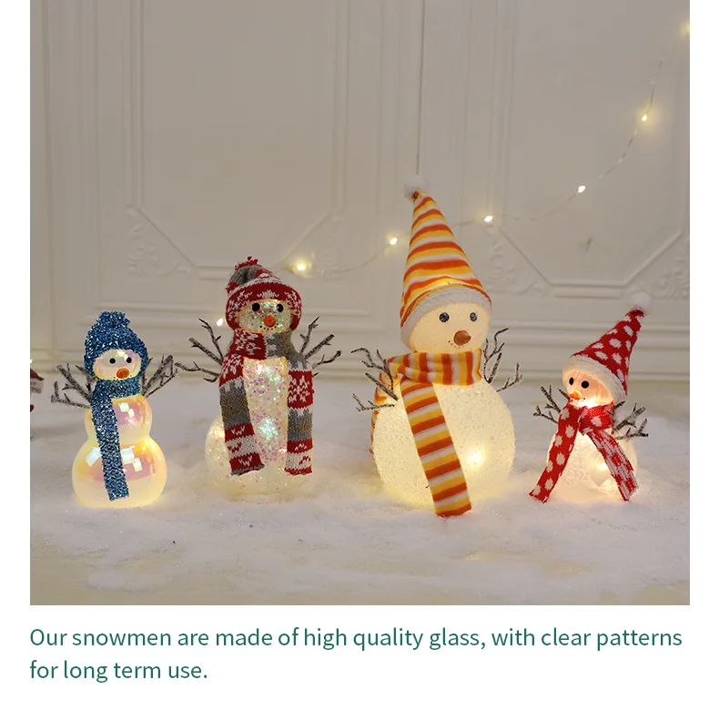 christmas glass figurines clear glass christmas ornaments snowman head 3d glass snowman factory