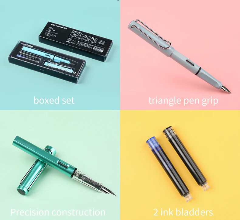 Bocai Ergonomic Fountain Pen Set - EF Nib, Stainless Steel Tip for ...