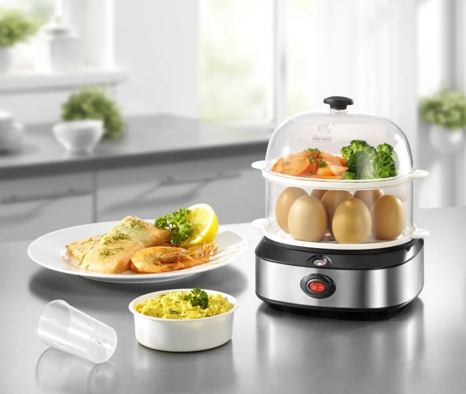 2023 New Electric Double Steam Cooker Household Electric Steam Cooker