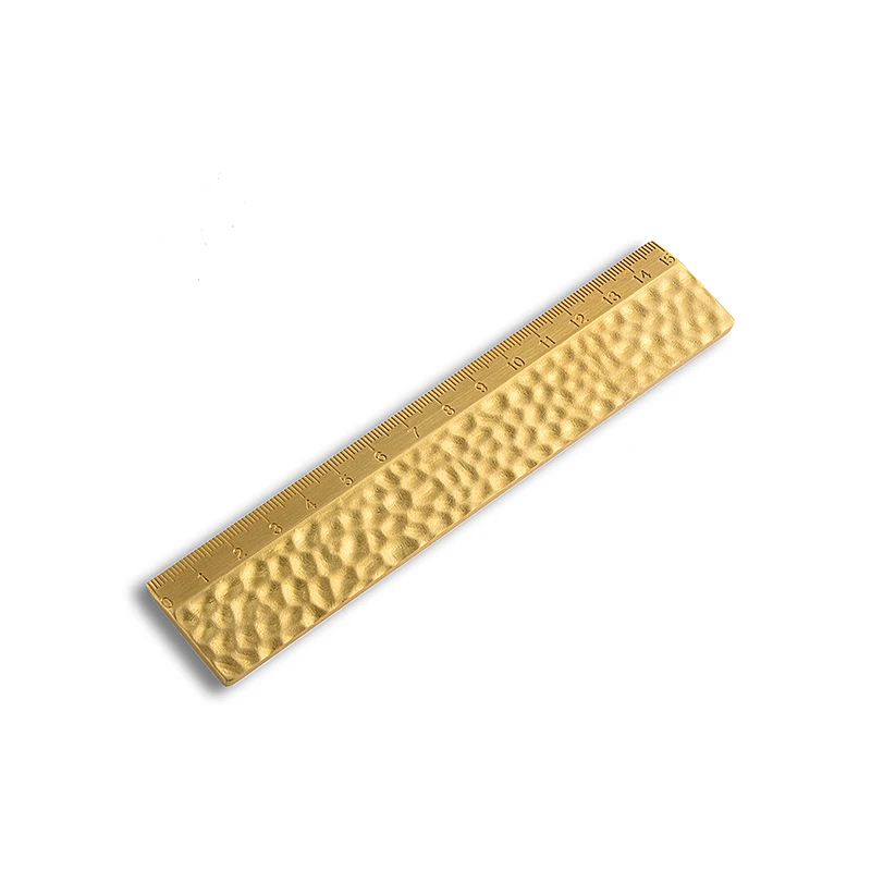 Retro Creative Design Gold Plated Straight Brass Ruler Letter Paper Weight