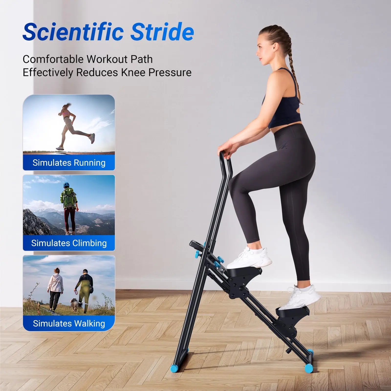 Newest Vertical Climber Machine Folding Cardio Exercise Climber with Extended Step Range Stair Stepper for Home Gym Exercise