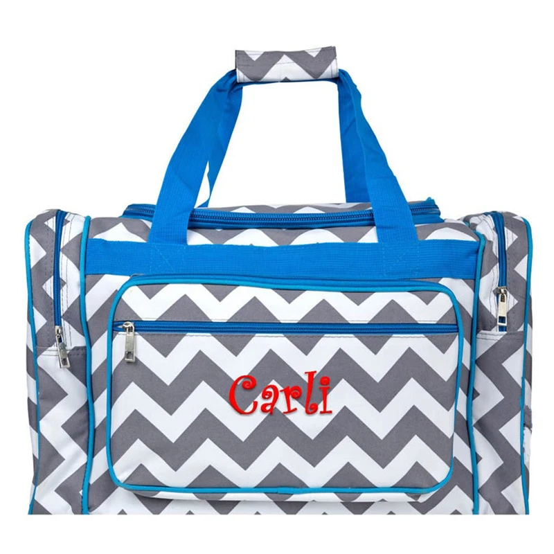 Monogrammed Chevron Overnight Sports 