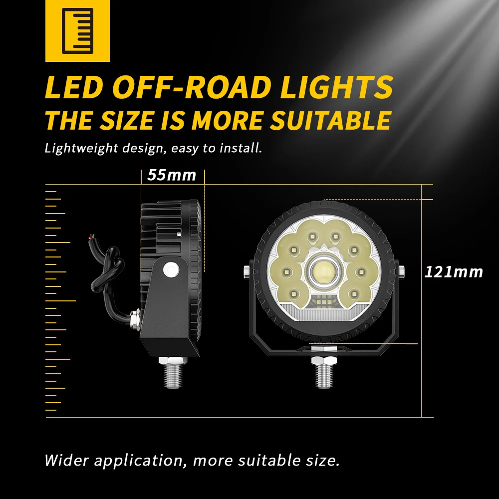 5 Inch Off Road LED Pods Light with DRL&Amber Cover for SUV Jeep Ford 5 Inch Off Road LED Pods Light with DRL&Amber Cover for SUV Jeep Ford