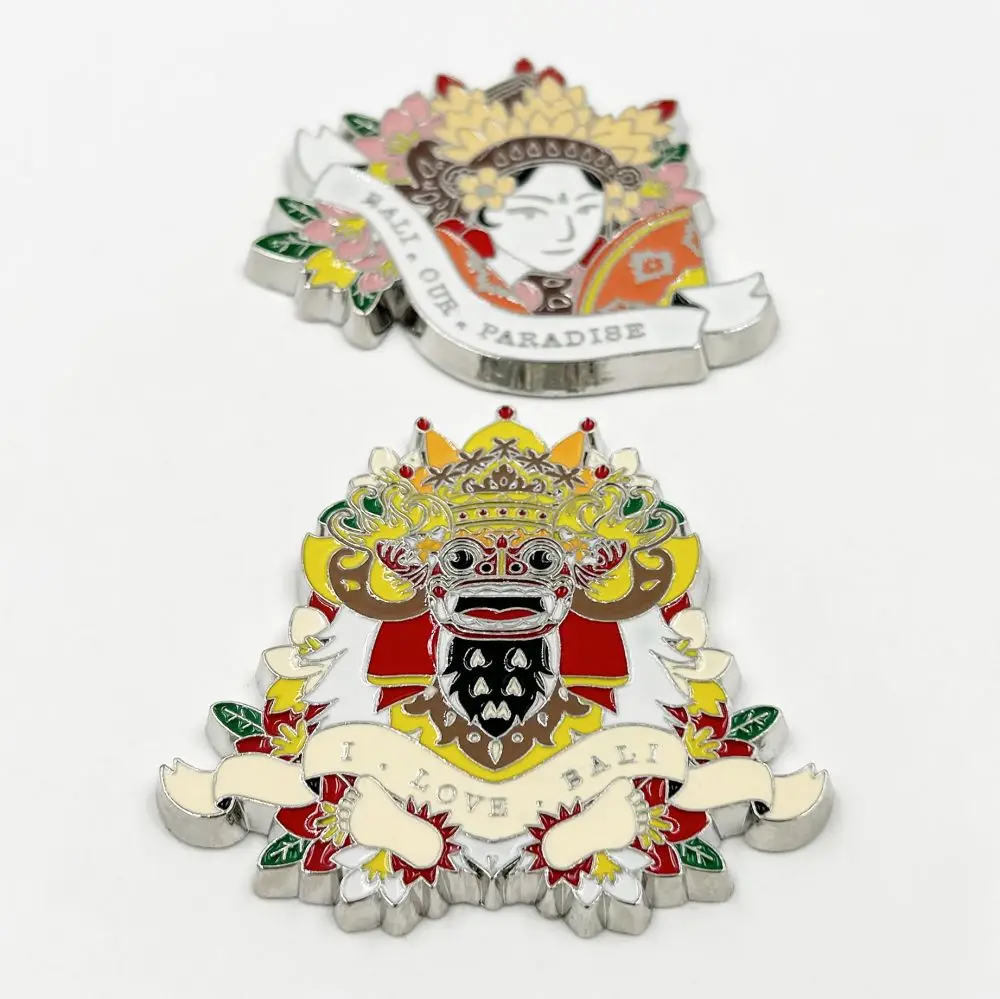 Custom Metal Srafts Fridge Magnets Creative Travel Souvenirs Gifts Bali Architectural Design 3D Zinc Alloy Durable Wholesale