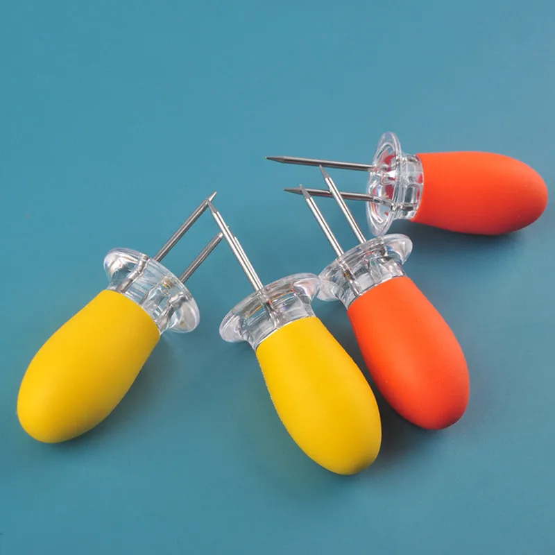 Corn Holders, Stainless Steel Corn Prongs Skewers  for BBQ Twin Prong Sweetcorn Holders manufacture