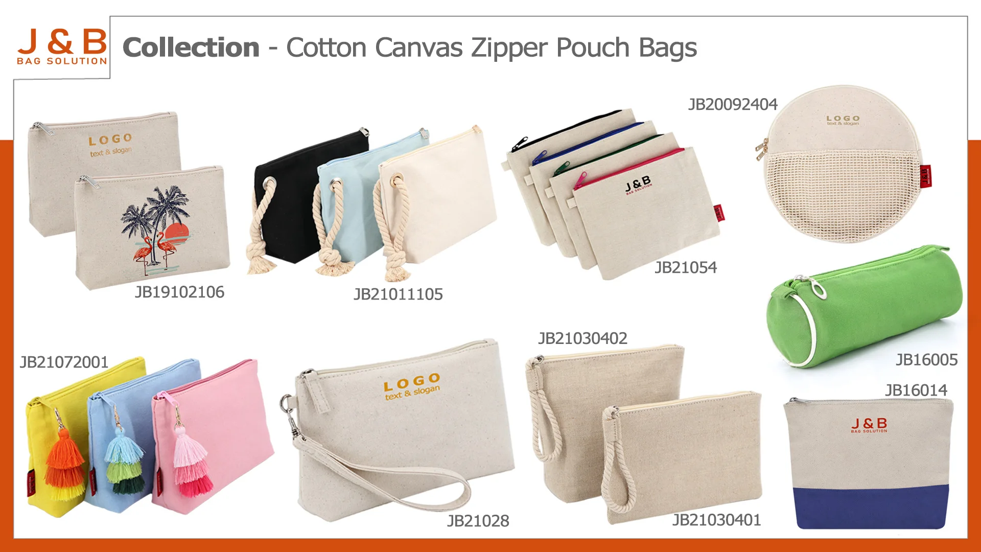 Cotton Canvas Zipper Pouch Bags Manufacturer