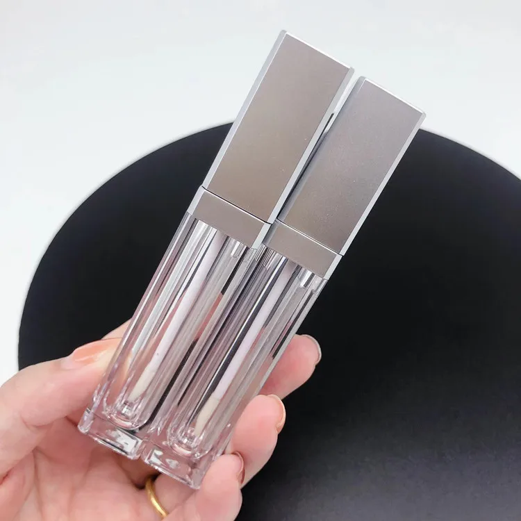 The Latest Hot 7 ml LED Light Lipstick Tube Custom Personal Logo Cosmetics Pack Transparent Silver pink Black Lip Tube