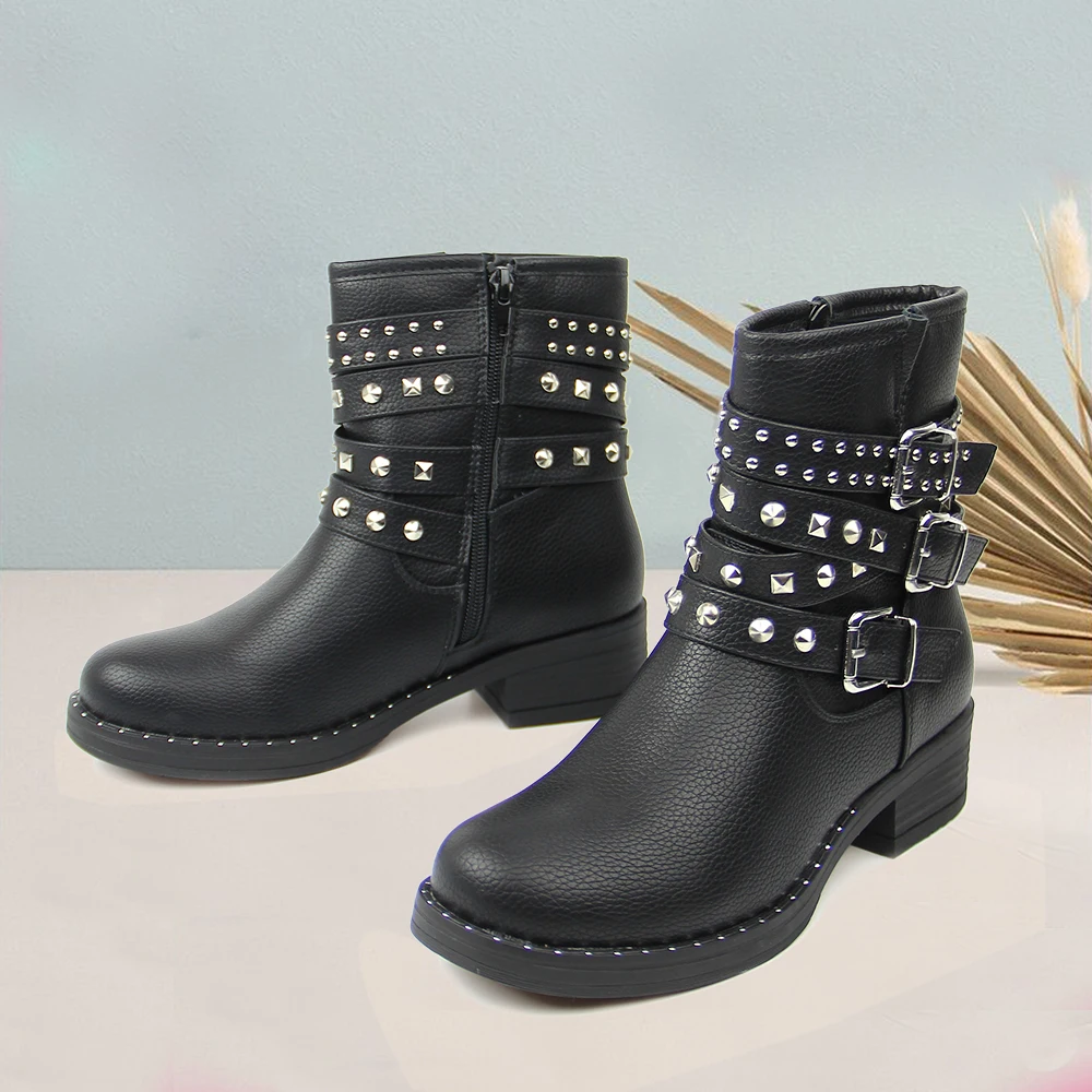 womens boots with buckles and straps