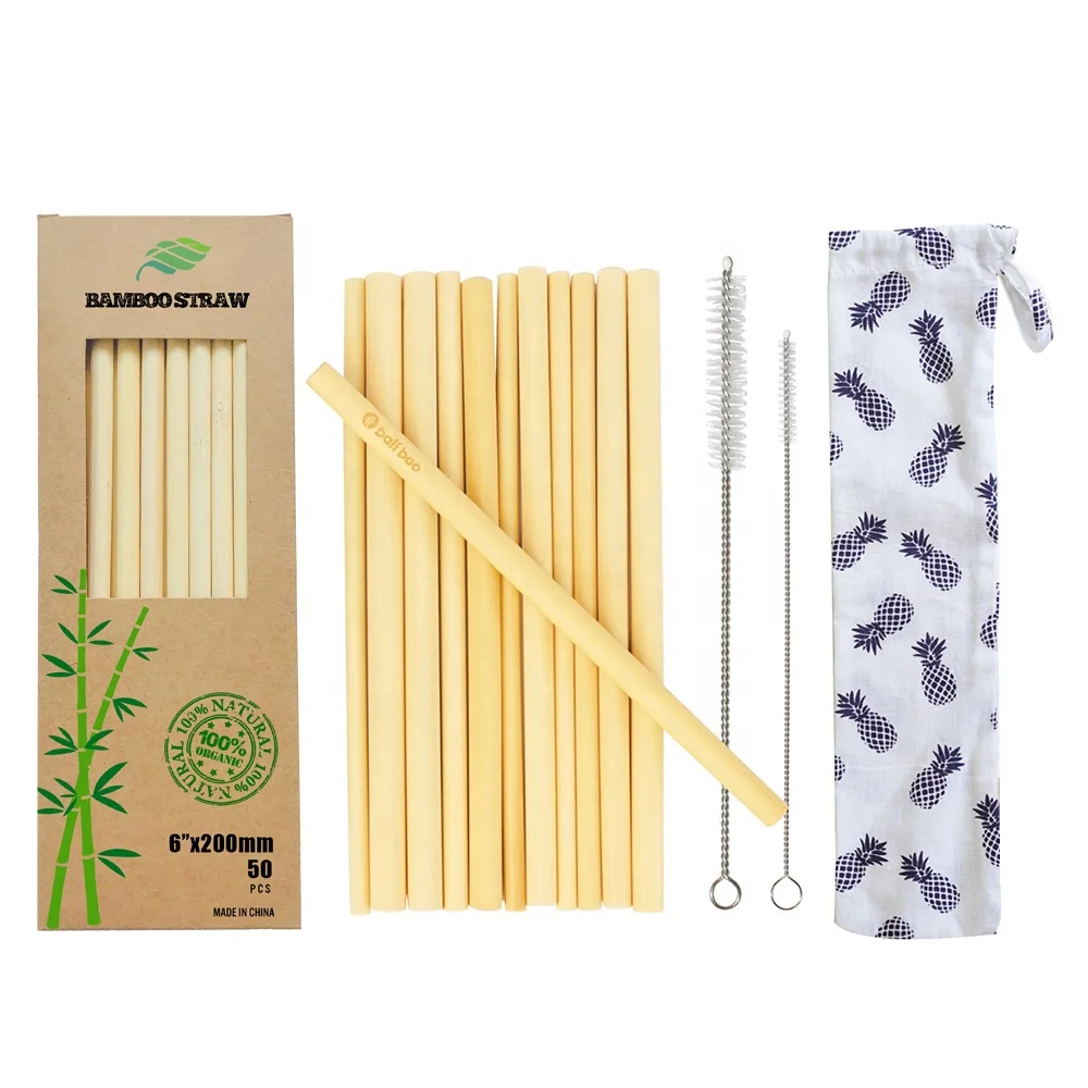 6 SMOOTHIE Straws Stainless Steel Eco Friendly Carry Pouch Brush 