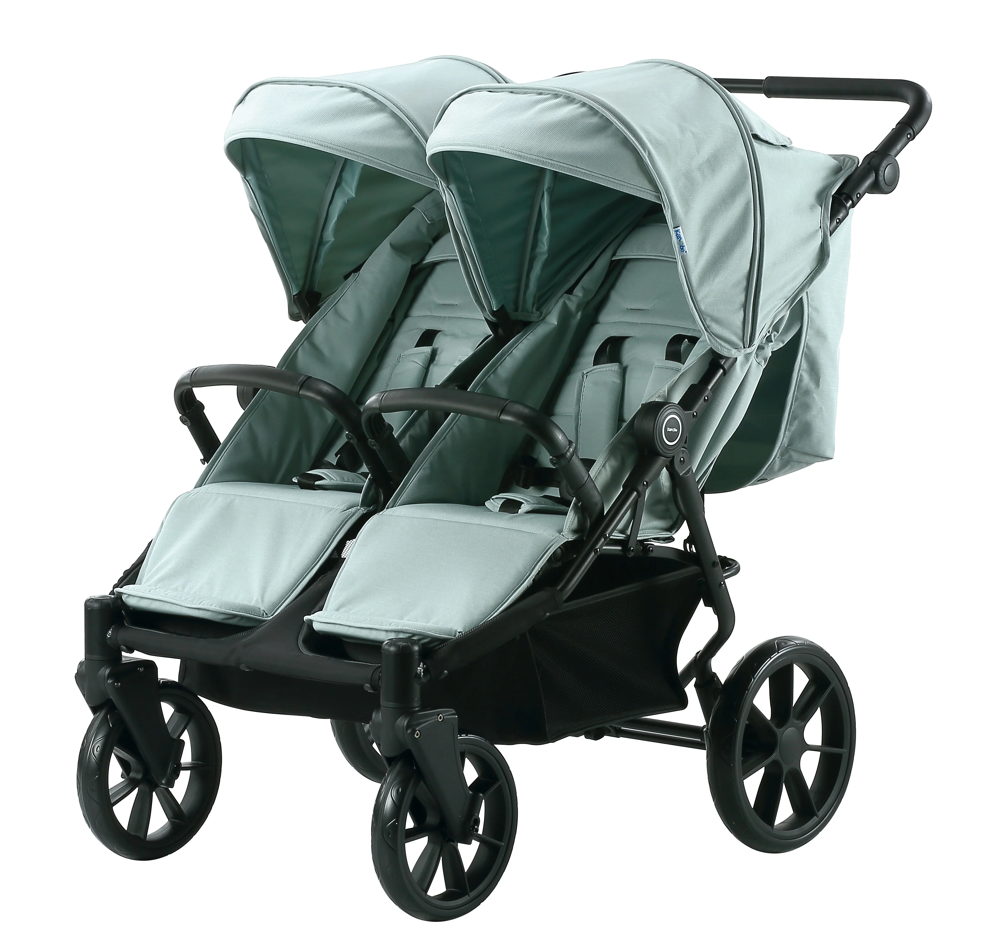 Multi Functional Outer Travel Folding System Twin Baby Stroller 3 in 1 Baby Pram With Carry Cot & Car Seat Four Big PU Wheels