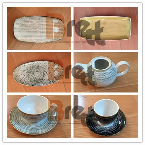 Chinabrett - सिरेमिक टेबलवेयर OEM कलर ग्लेज़्ड पोर्सिलेन डिनरवेयर सेट वेस्टर्न क्रॉकरी सेट कलर पोर्सिलेन डिनरवेयर 11