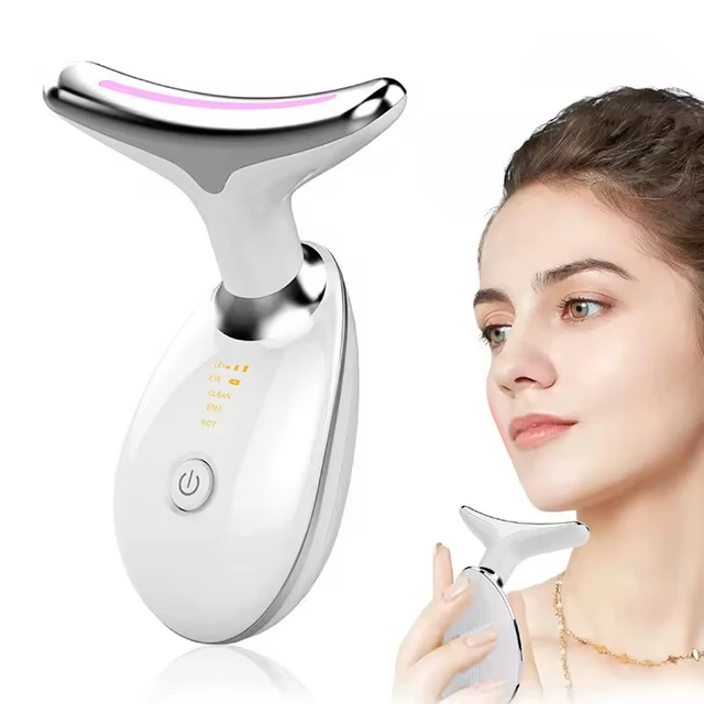 Neck Face Beauty Device EMS Neck Face Lifting Massager  7 led colors  Neck Beauty Device for Skin Tightening