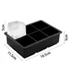 Bandejas para cubitos de hielo negras de seis cavidades sin tapa