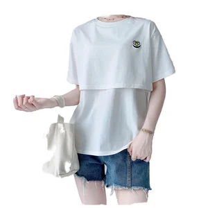 Customized  Pure Cotton Postpartum Breastfeeding Maternity Pajamas Nursing Dress Nursing Shirt