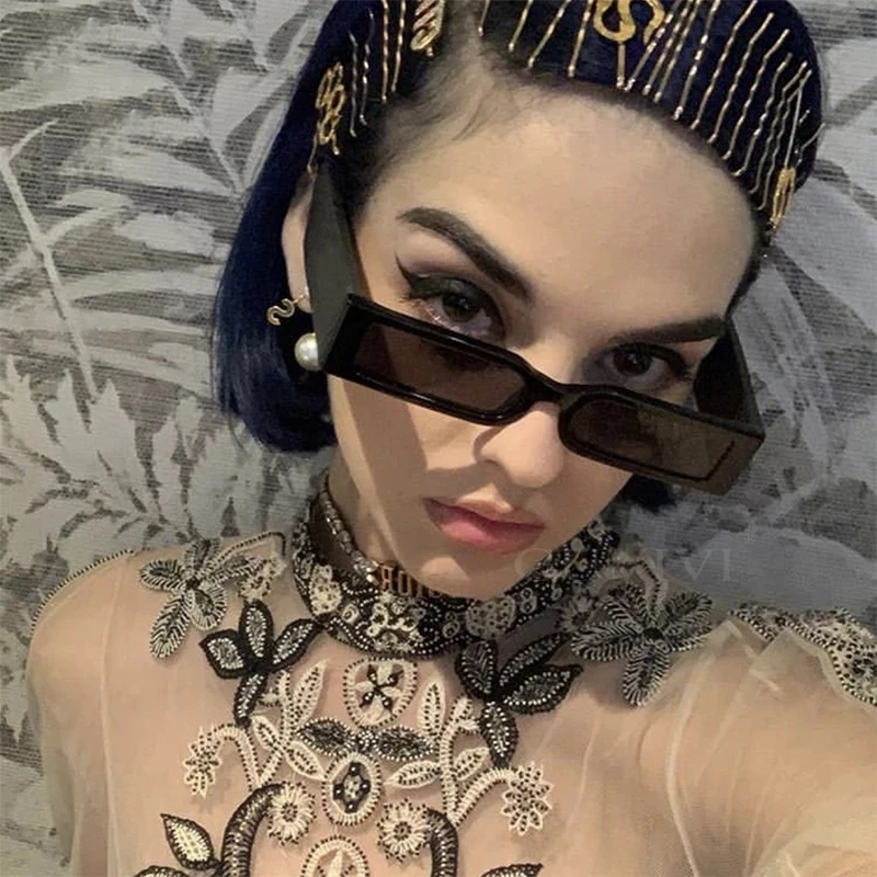2024 New Designer Rectangular Sunglasses Women Men Vintage Small Square Famous Brands Sun Glasses Hip Hop Party Eyewear Oculos