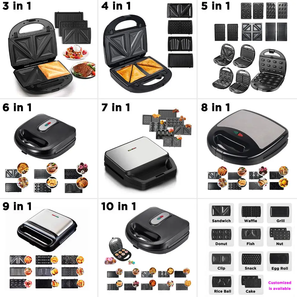 RESONKO SW063 Electric Multifunctional Sandwich Maker Breakfast Cake Pancake Double-sided 3D Surround Heating Panini Grill Press H34916e206cd34fdda4fec1e0c8f2442fs