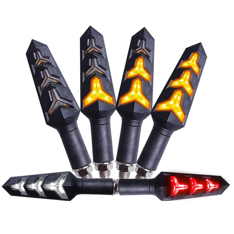 Универсальный Y-образный светодиодный поворотный сигнал для мотоцикла 12 В последовательный индикатор потока воды светодиодная лампа