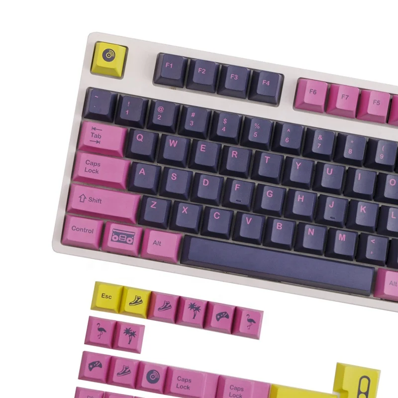 GMK Retrowaveキーキャップ142キーセットチェリープロファイルPBT昇華