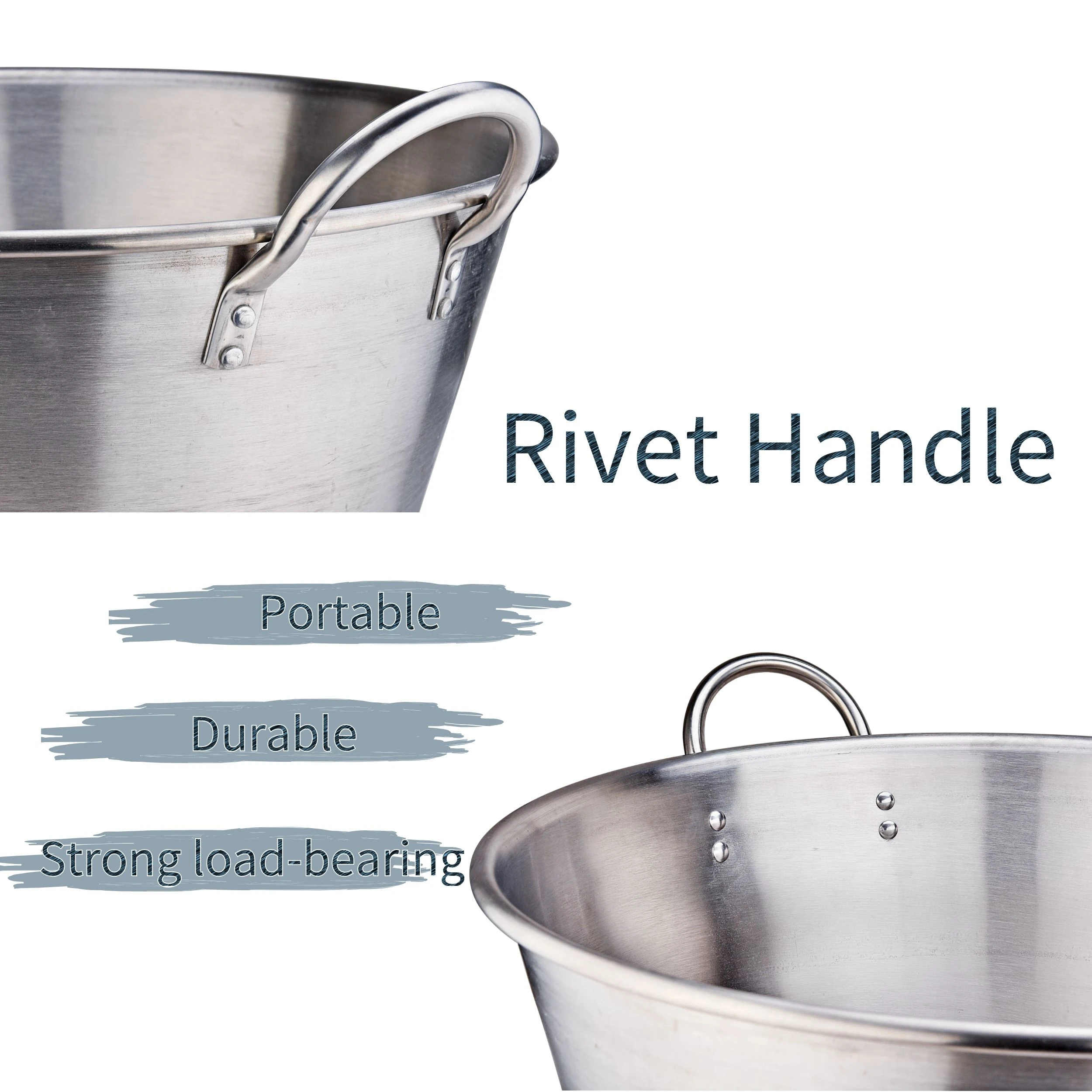 21 Inch Lightweight Stainless Steel Cazo for Outdoor Camping Carnitas Hanging Classic Traditional Tacos