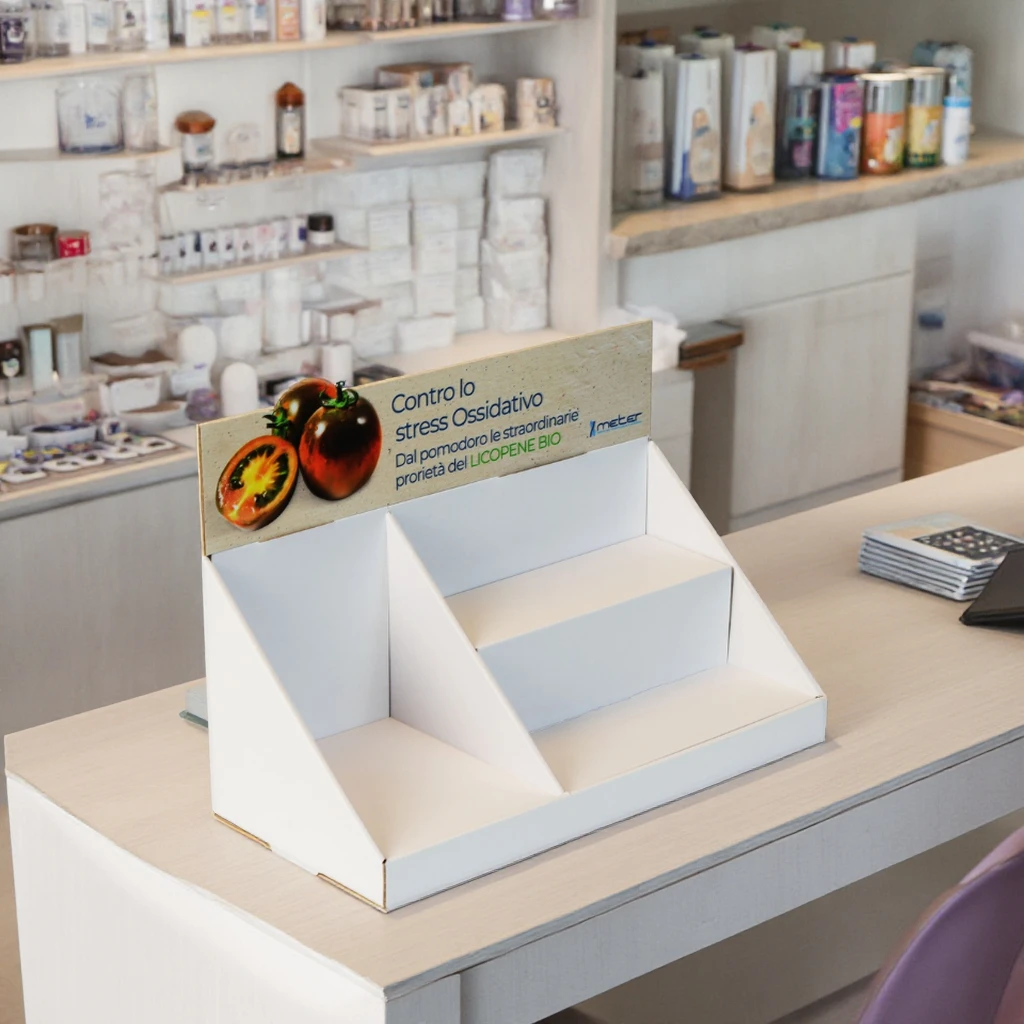 Custom Printed Corrugated Cardboard Countertop Exhibitor Displays Retail Folding Advertising for Store Show & Supermarket Use