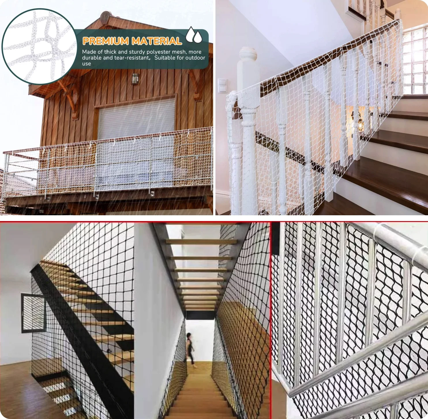 Safety Stairs Rail Net Child Proof Balcony Railing Guard