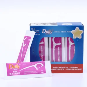Daily Care Wholesale Customized Individually Wrapped JS2001P Dental Stick Restaurant Use Individually Pack UHMWPE Floss Stick