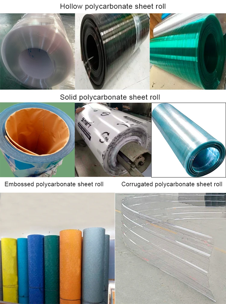 Rolled 0.8mm 1mm 1.7mm 3mm 3.3mm 5mm hard transparent clear black polycarbonate roll sheets film in roll