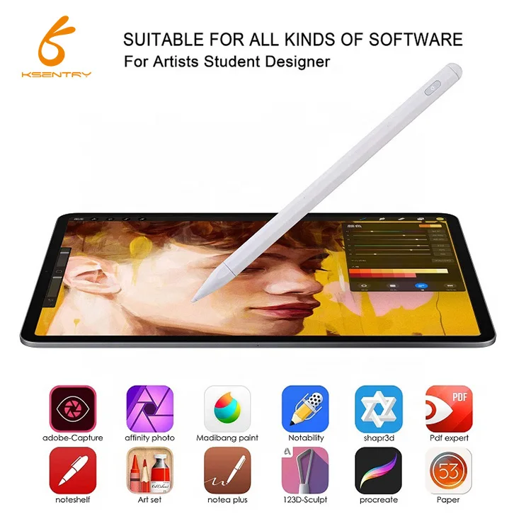 Custom Logo P3 Pro Active Capacitive Tablet Stylus Pen for Apple iPad Durable Metal Material